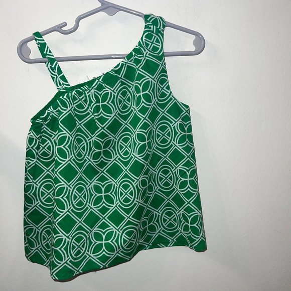 NWT Janie and Jack Green Geo One Shoulder Top 4 toddler girl - Picture 4 of 4